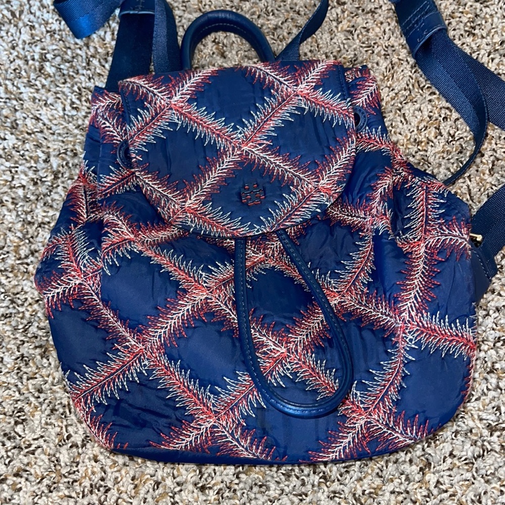 Tory burch back pack.. blue red and white